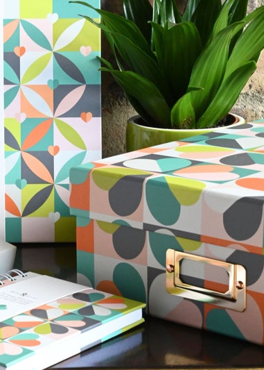 Beau & Elliot Multi Coloured Carnaby A4 Document Box File Bloom