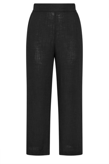 Yours Curve Black Linen Wide Leg Trousers