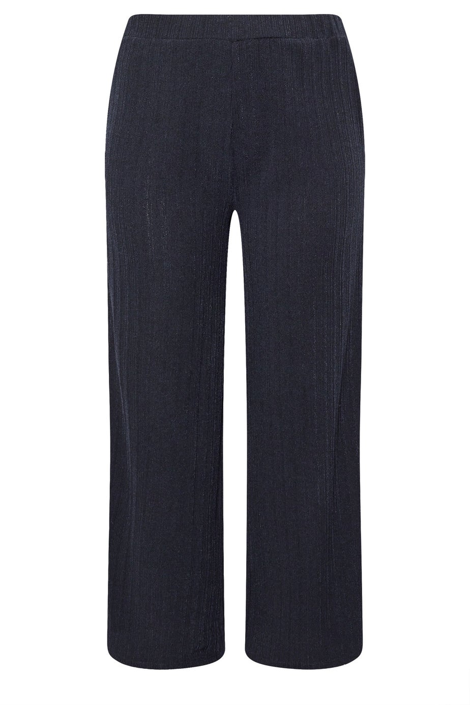 Yours Curve Navy Blue Knitted Wide Leg Trousers
