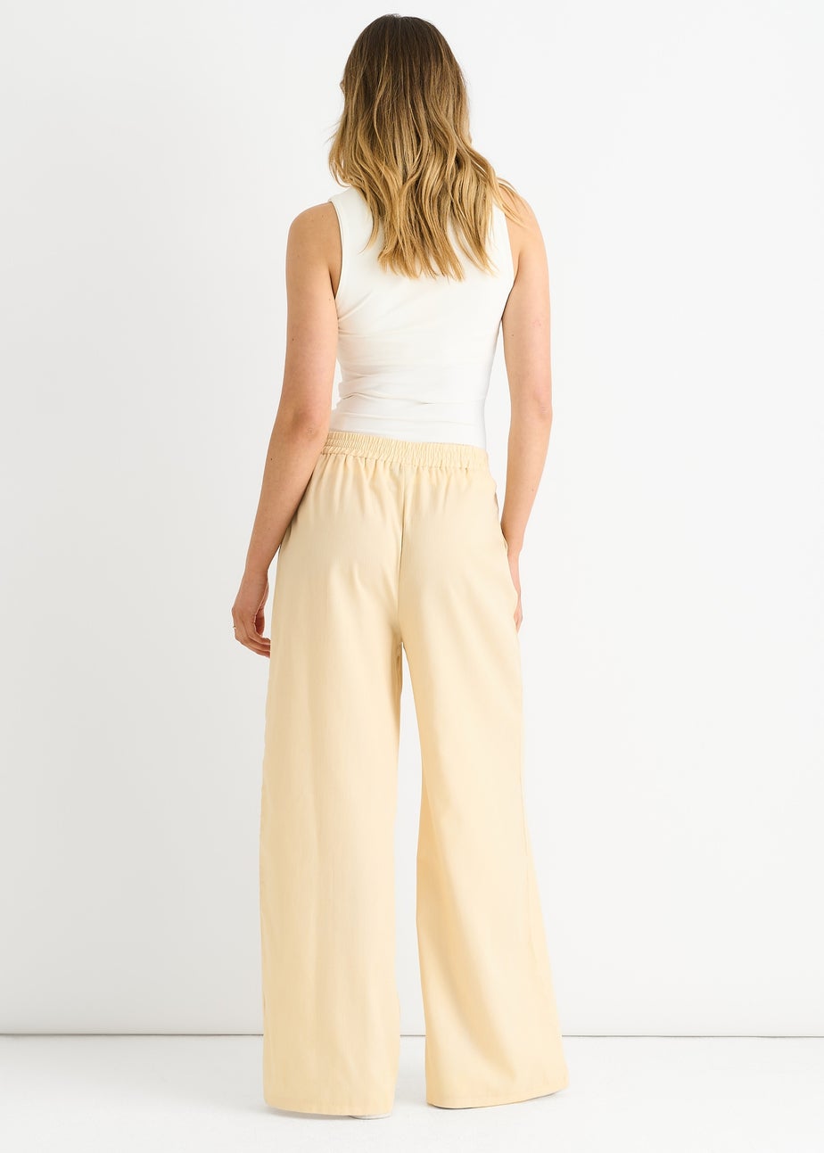 Gini London Cream Elasticated Waist Trousers