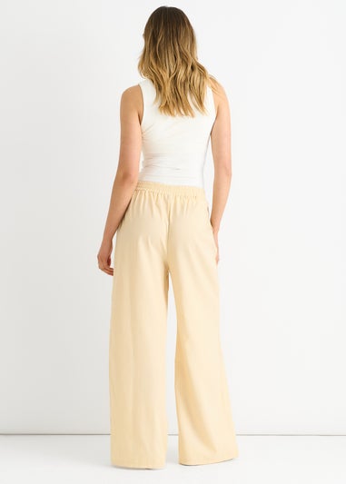 Gini London Cream Elasticated Waist Trousers