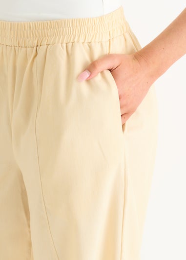 Gini London Cream Elasticated Waist Trousers