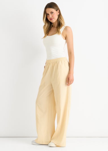 Gini London Cream Elasticated Waist Trousers