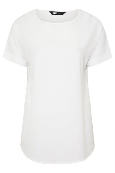 YOURS Curve White Boxy Short Sleeve Blouse