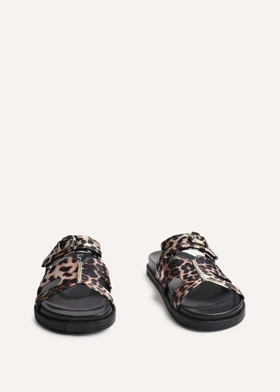 Linzi Rowan Leopard Print Footbed Linked Design Sandal