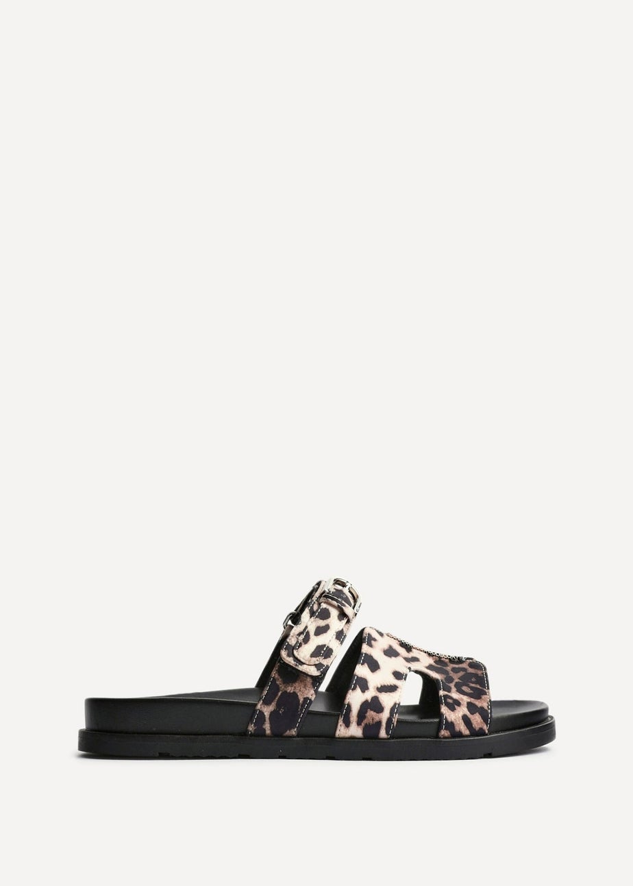 Linzi Rowan Leopard Print Footbed Linked Design Sandal