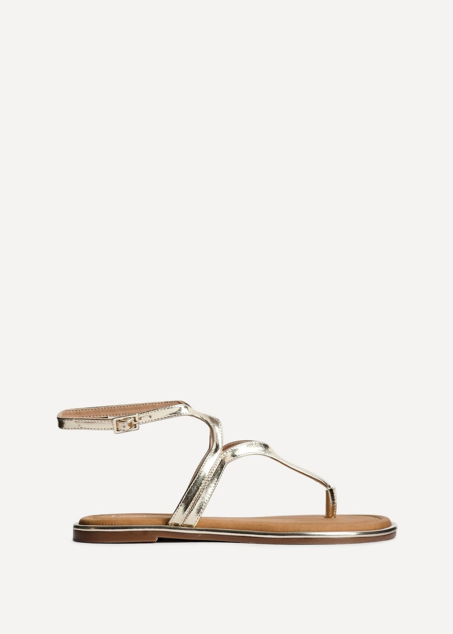 Linzi Trova Gold Toe Post Flat Sandals