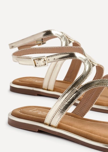 Linzi Trova Gold Toe Post Flat Sandals