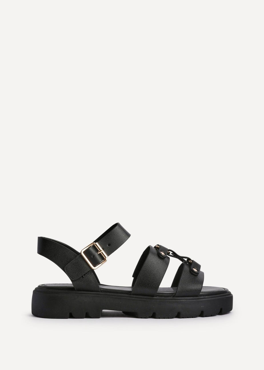 Linzi Hattie Black Gladiator Chunky Sandals
