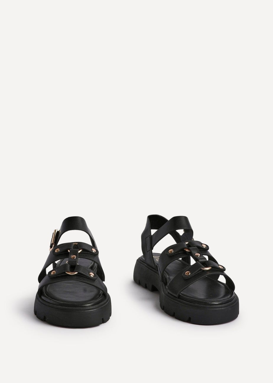 Linzi Hattie Black Gladiator Chunky Sandals