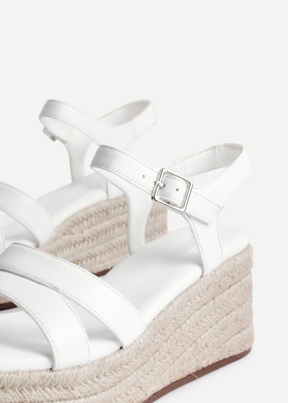 Linzi Contour White Flatform Sandals