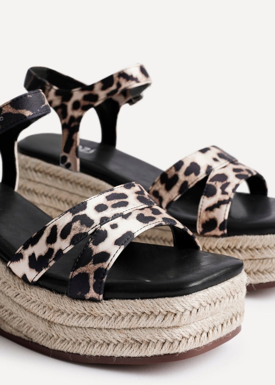 Linzi Contour Leopard Print Flatform Two Part Sandal