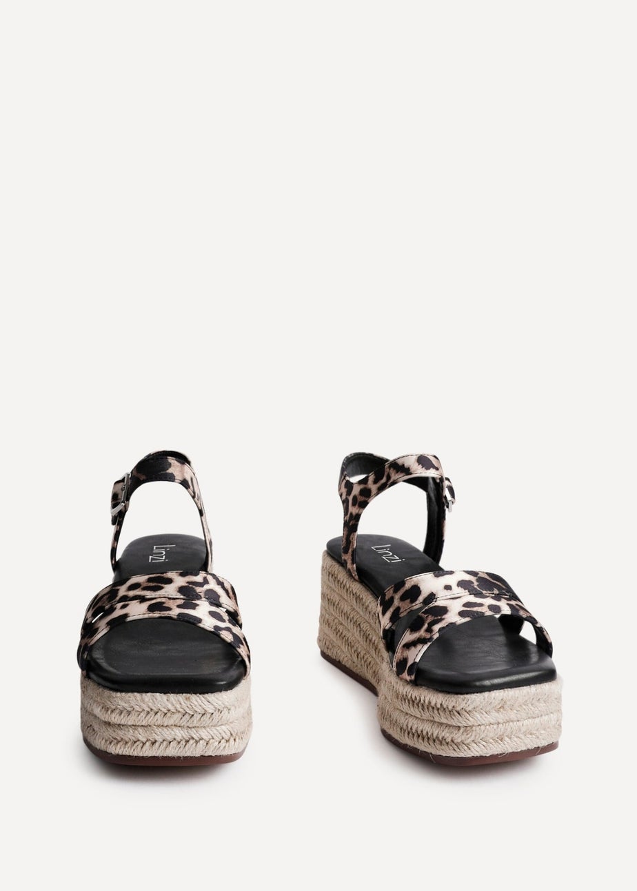 Linzi Contour Leopard Print Flatform Two Part Sandal