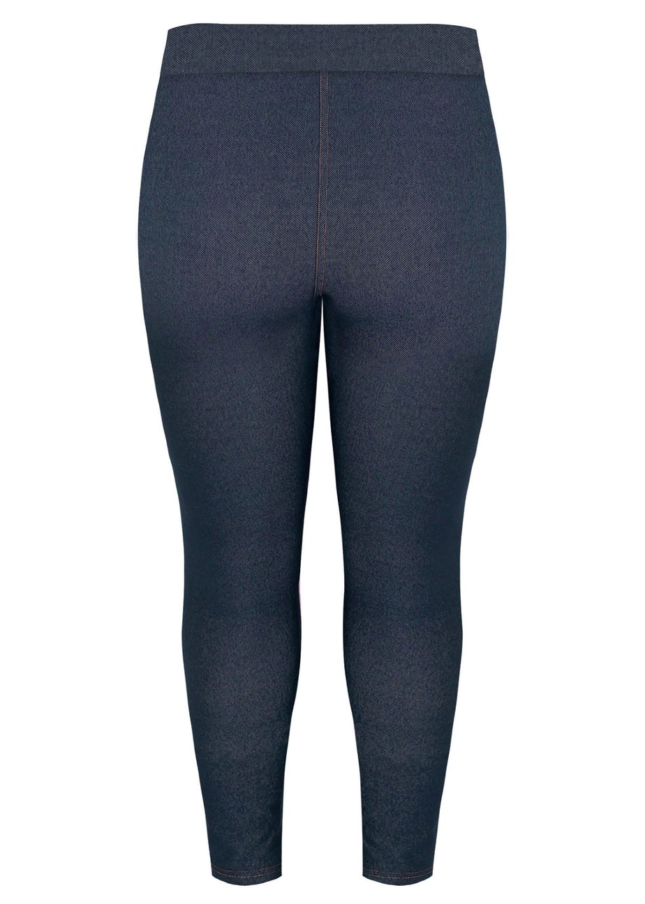 Yours For Good Curve Mid Blue Jersey Stretch Jeggings