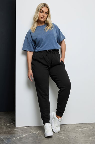 Yours Curve Black Elasticated Stretch Joggers