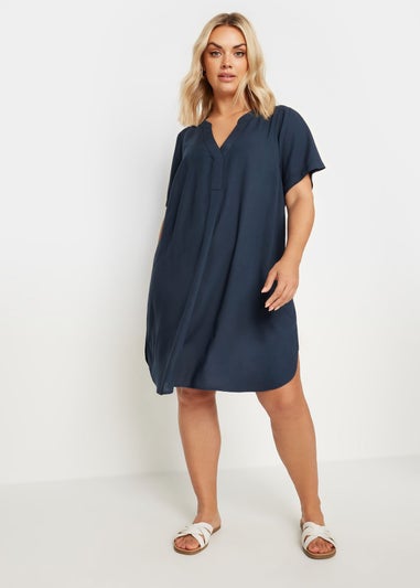 Yours Curve Navy Blue Short Sleeve Tunic Dress