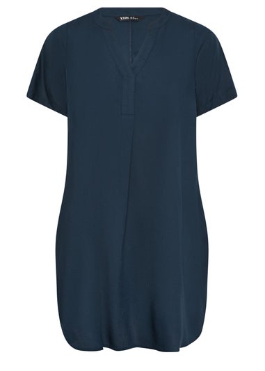 Yours Curve Navy Blue Short Sleeve Tunic Dress