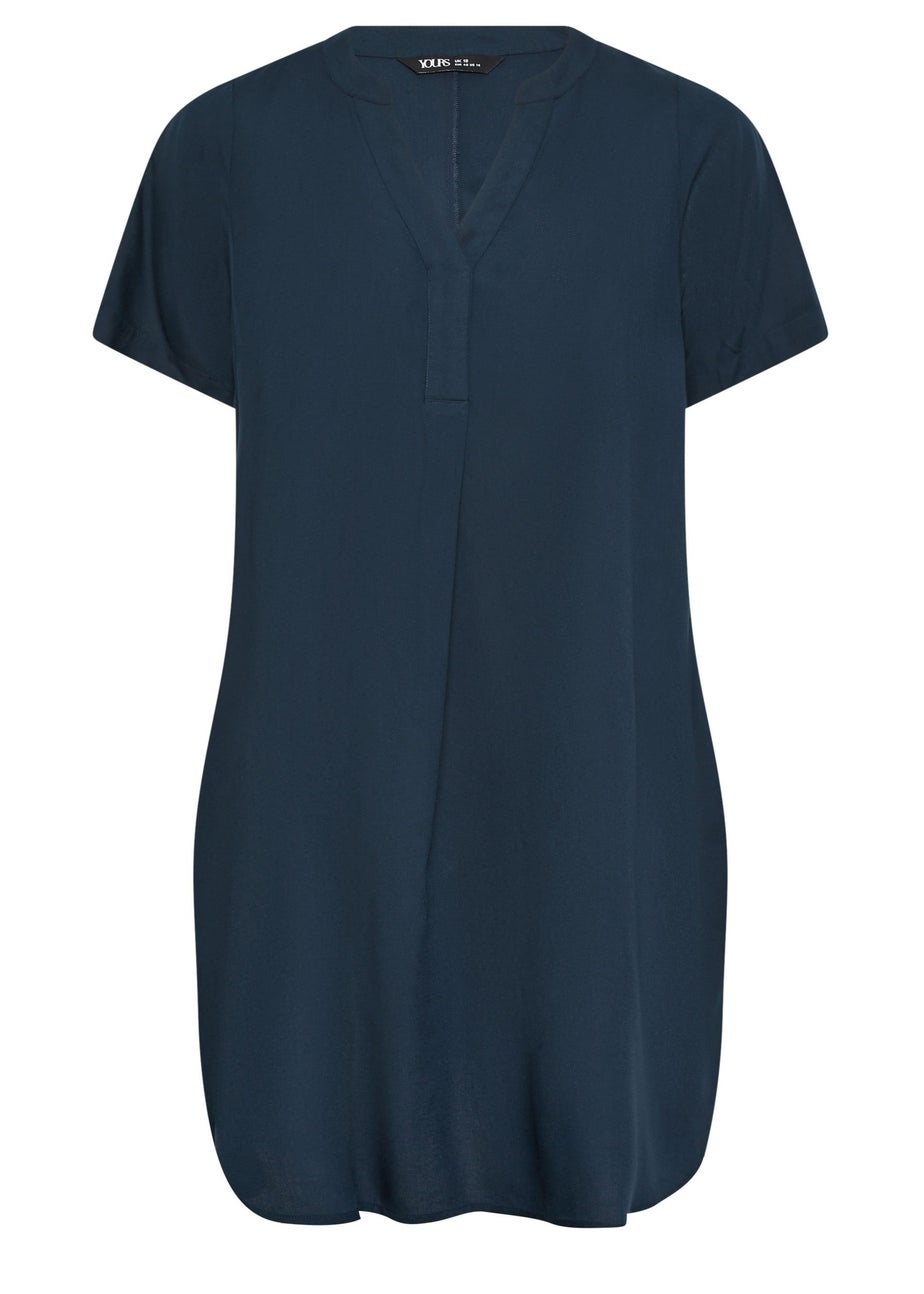 Yours Curve Navy Blue Short Sleeve Tunic Dress