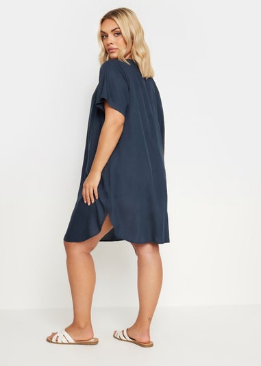 Yours Curve Navy Blue Short Sleeve Tunic Dress