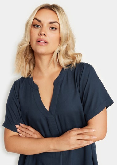 Yours Curve Navy Blue Short Sleeve Tunic Dress