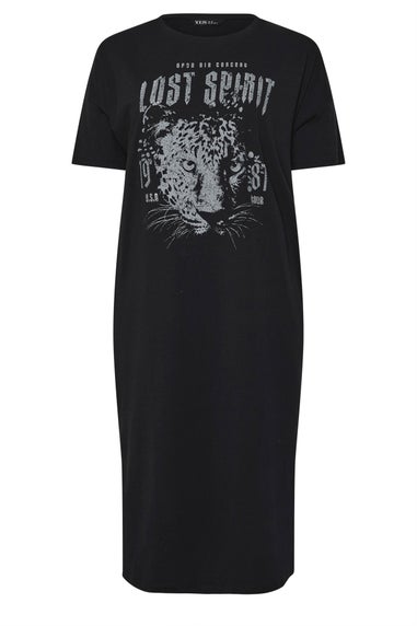 Yours Curve Black 'Lost Spirit' Stud Midaxi Dress