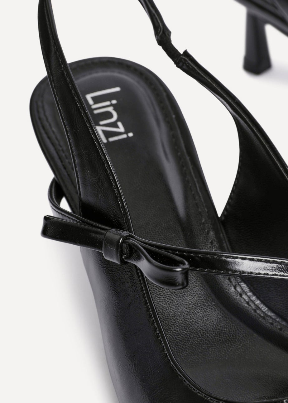 Linzi Timeless Black Faux Leather Court Heel