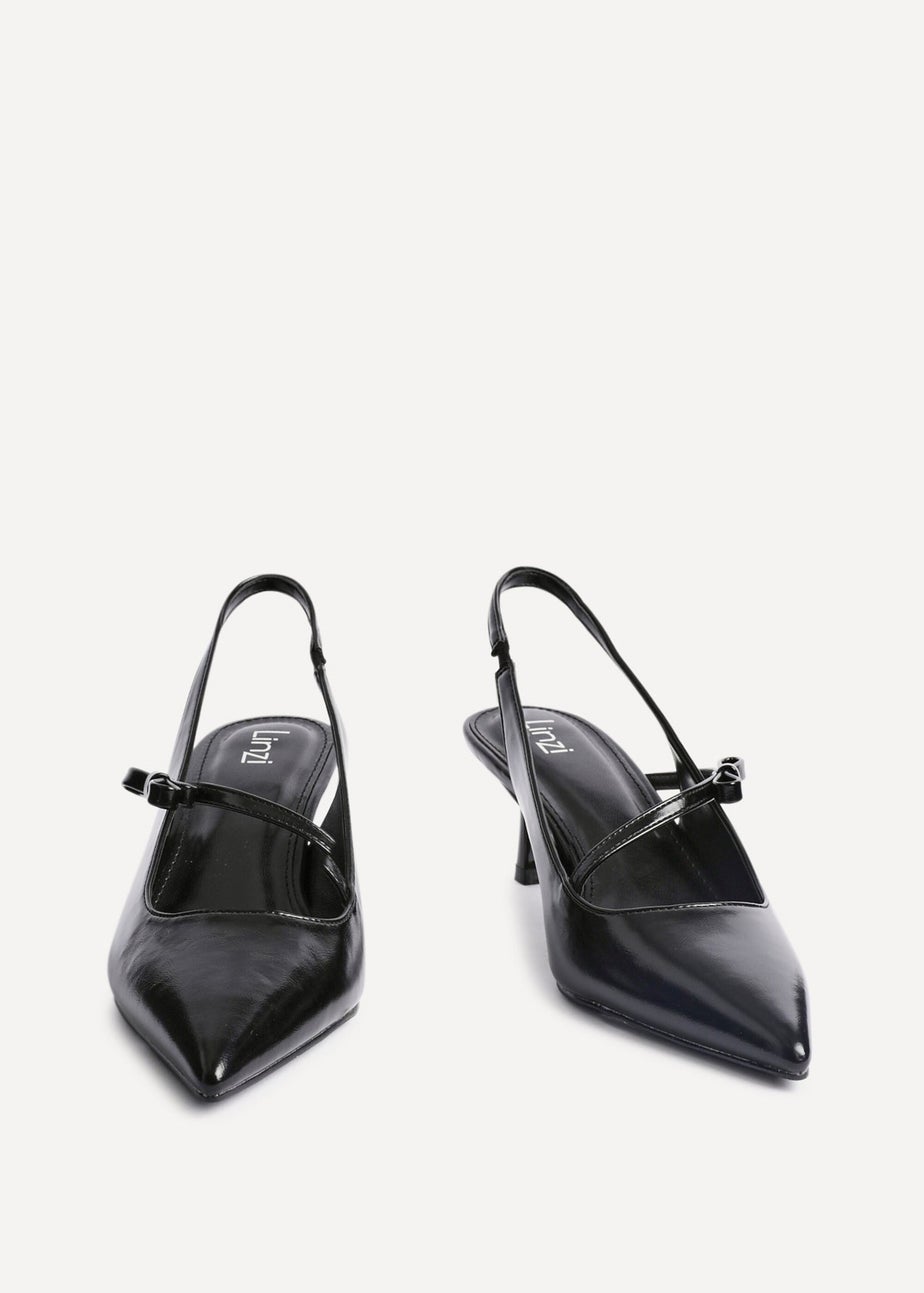 Linzi Timeless Black Faux Leather Court Heel