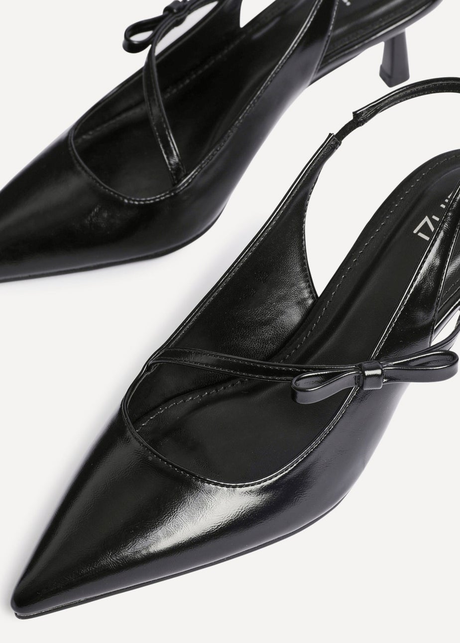 Linzi Timeless Black Faux Leather Court Heel