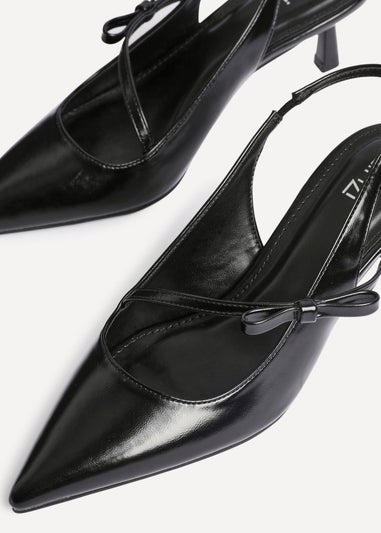 Linzi Timeless Black Faux Leather Court Heel