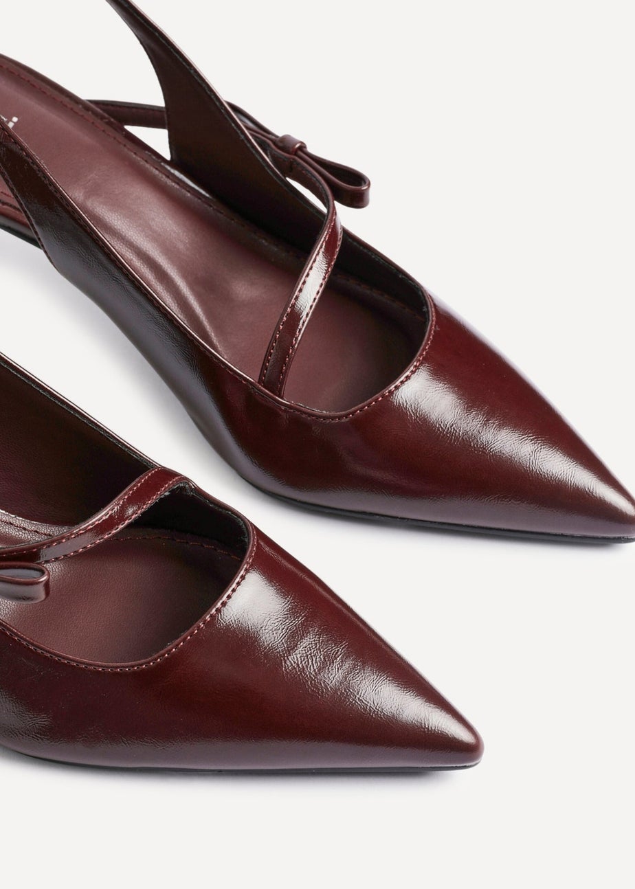Linzi Timeless Burgundy Faux Leather Court Heel