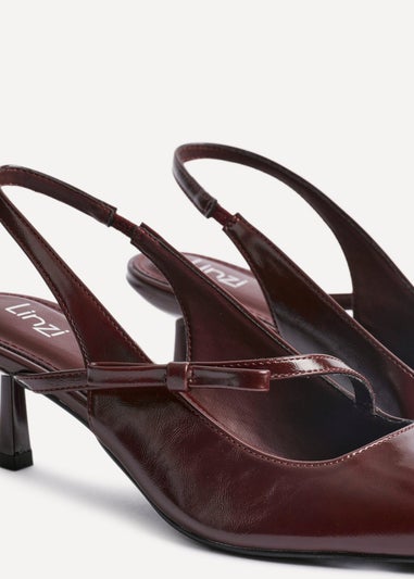 Linzi Timeless Burgundy Faux Leather Court Heel