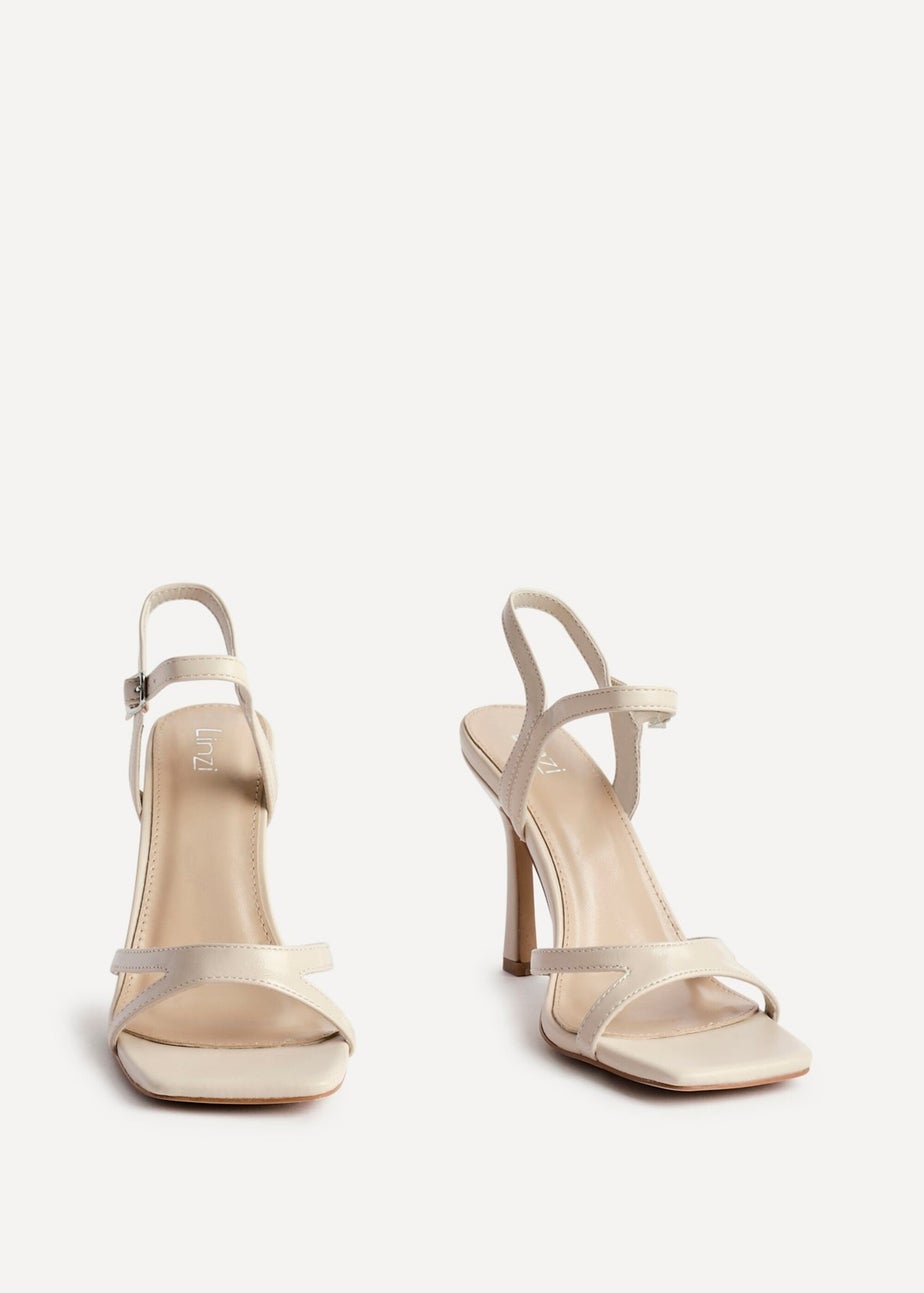 Linzi Empress Sand Faux Leather Stiletto Heeled Sandals