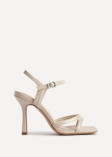 Linzi Empress Sand Faux Leather Stiletto Heeled Sandals