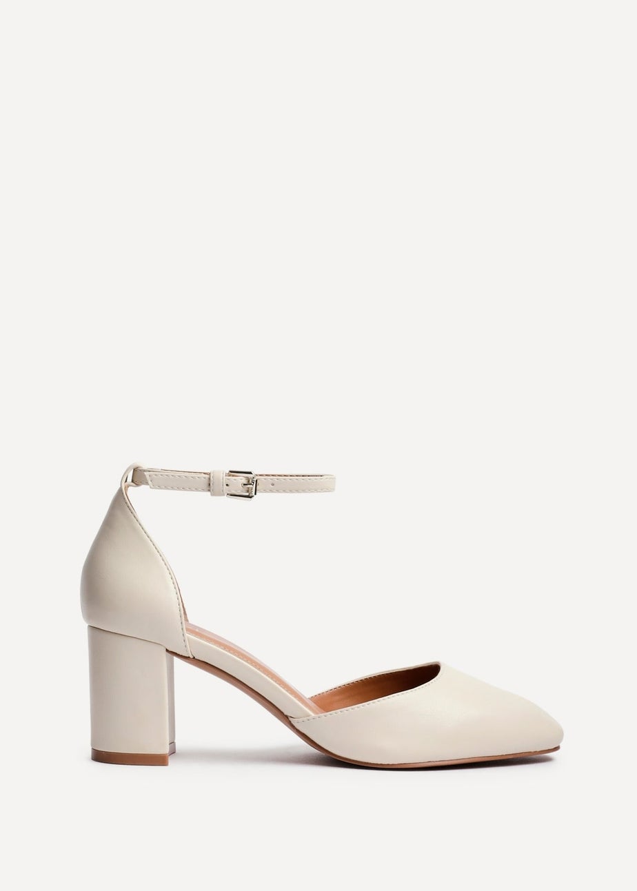 Linzi Sydney Sand Faux Leather Square Toe Court Heel