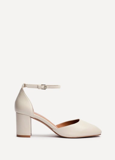 Linzi Sydney Sand Faux Leather Square Toe Court Heel