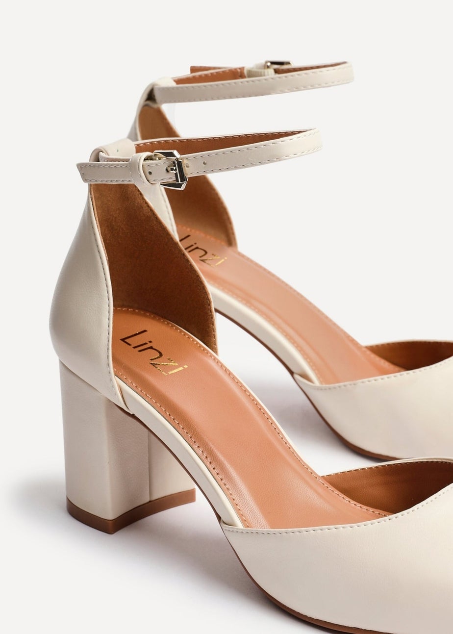 Linzi Sydney Sand Faux Leather Square Toe Court Heel