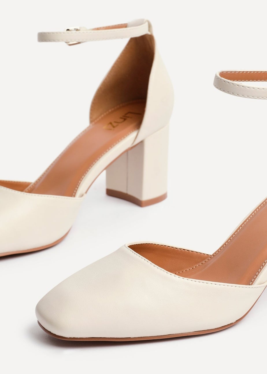 Linzi Sydney Sand Faux Leather Square Toe Court Heel