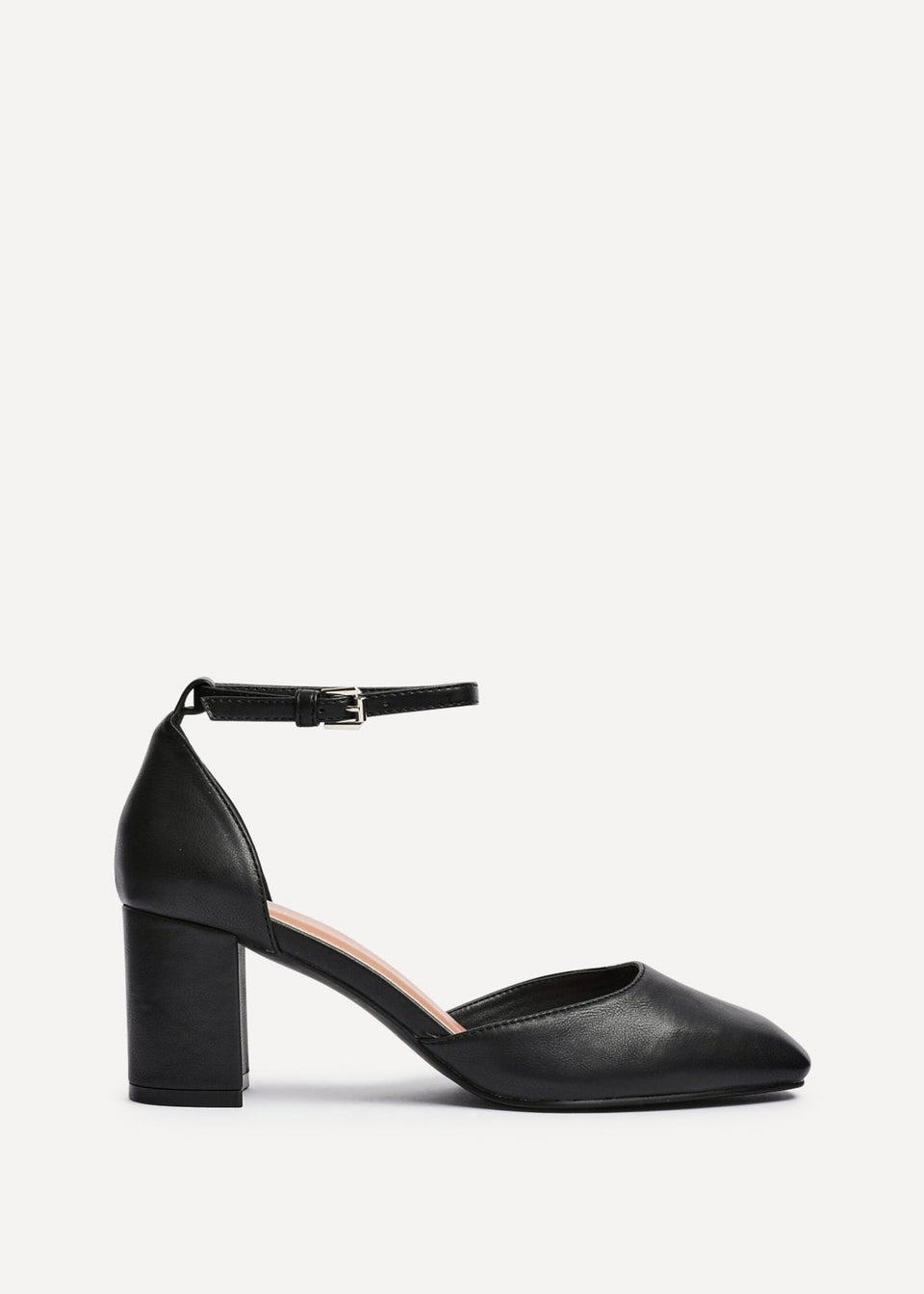 Linzi Sydney Black Square Toe Court Heels