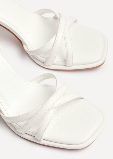 Linzi Faro White Faux Leather Strappy Heeled Sandals