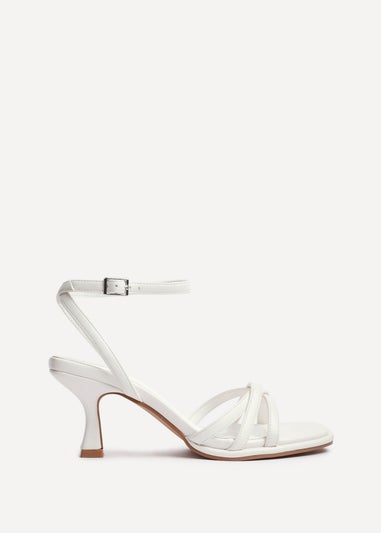 Linzi Faro White Faux Leather Strappy Heeled Sandals