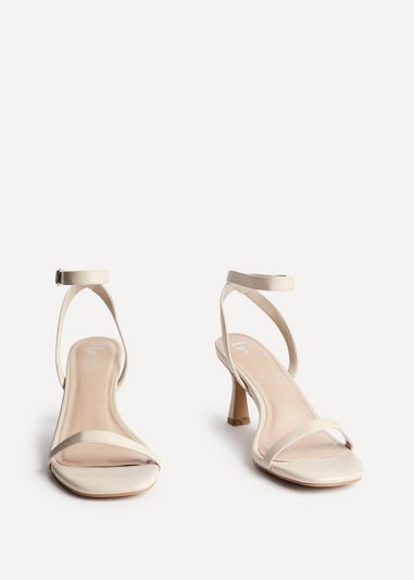 Linzi Elevate Sand Faux Leather Barely There Stiletto Heeled Sandals