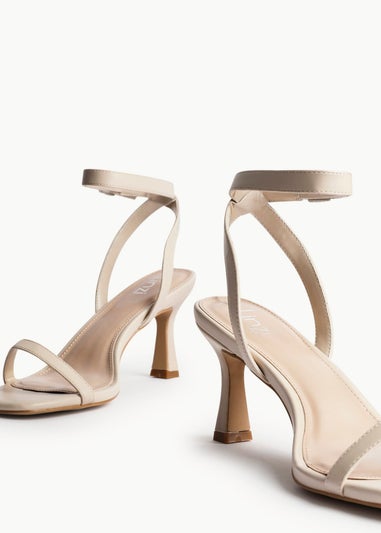 Linzi Elevate Sand Faux Leather Barely There Stiletto Heeled Sandals
