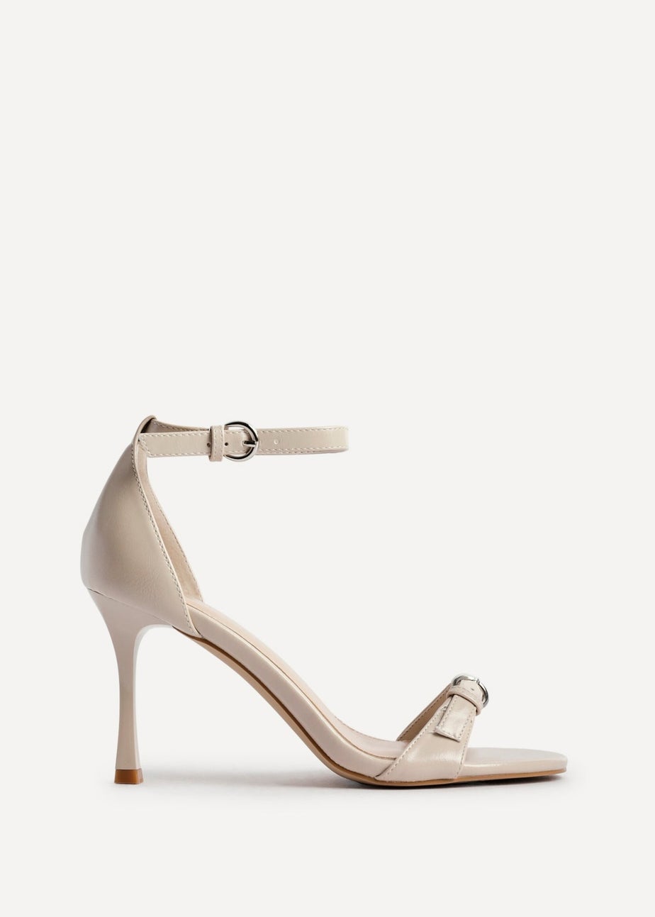 Linzi Prestige Sand Faux Leather Stiletto Heeled Sandals