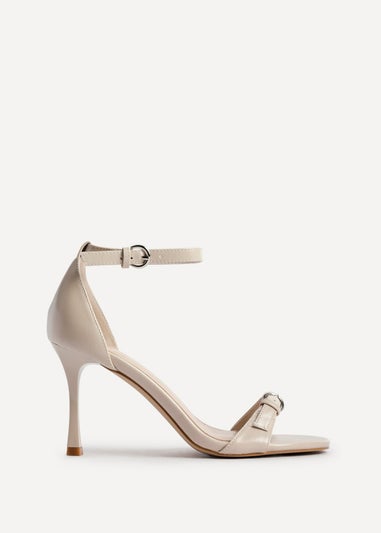 Linzi Prestige Sand Faux Leather Stiletto Heeled Sandals