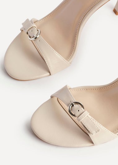 Linzi Prestige Sand Faux Leather Stiletto Heeled Sandals