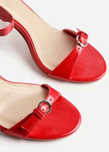 Linzi Prestige Red Faux Leather Stiletto Heeled Sandals