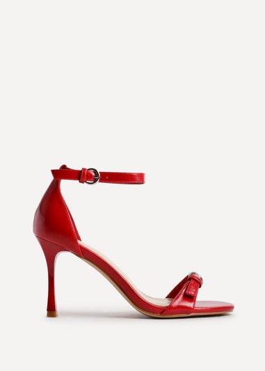 Linzi Prestige Red Faux Leather Stiletto Heeled Sandals