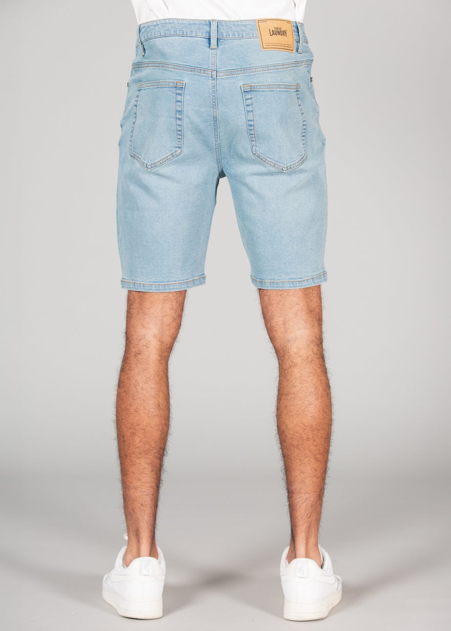 Tokyo Laundry Light Blue Cotton Blend Regular-Fit Denim Shorts