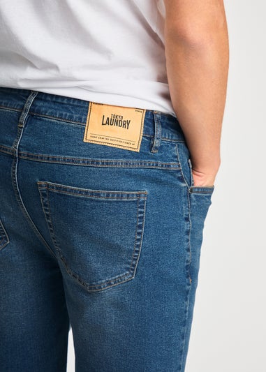 Tokyo Laundry Indigo Cotton Blend Regular-Fit Denim Shorts