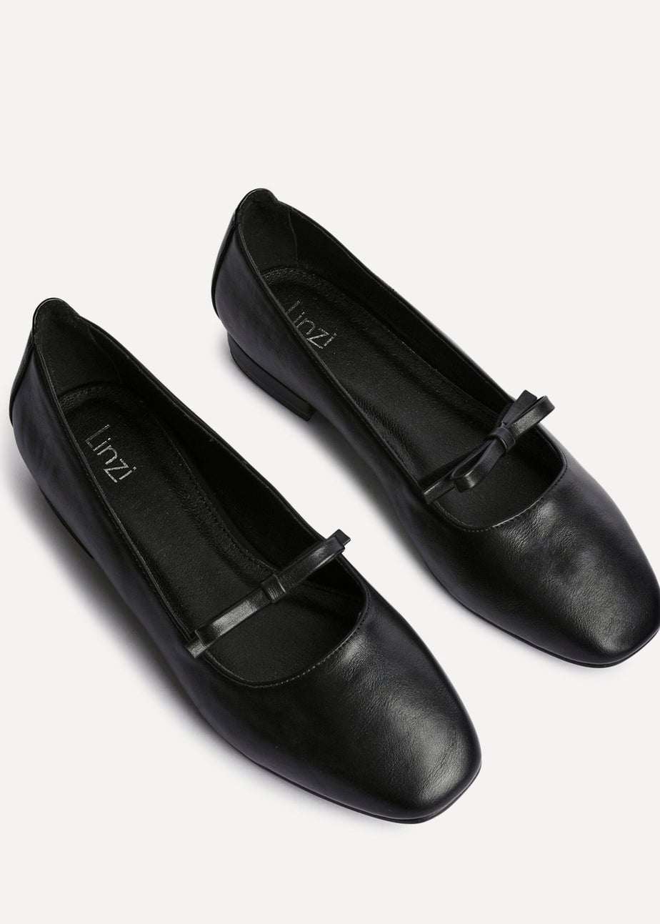 Linzi Cressida Black Faux Leather Ballet Pump